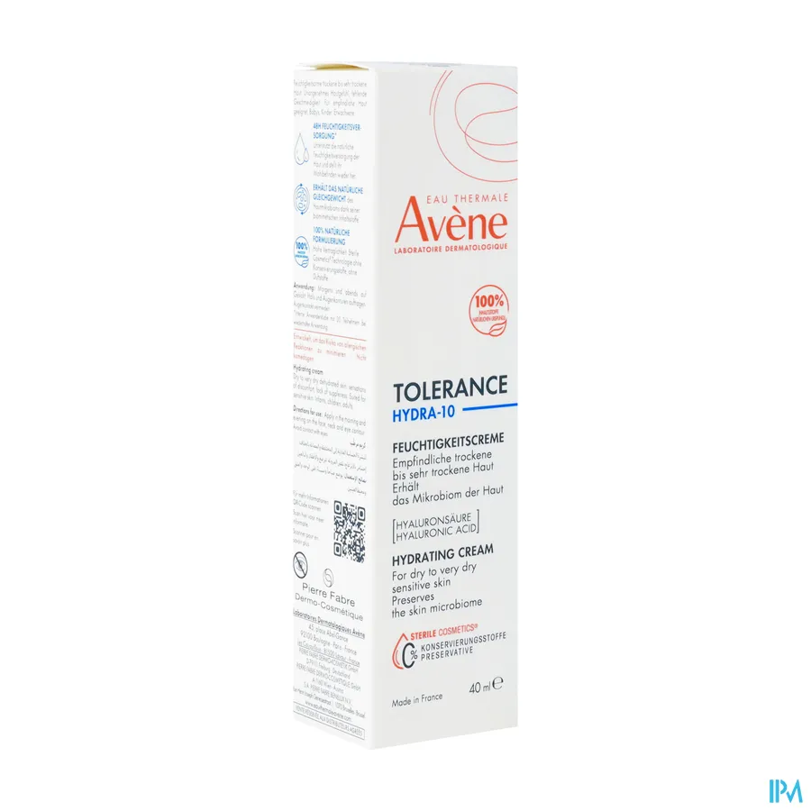 packshot van Avène Tolerance Hydra 10 Hydraterende Crème 40 ml