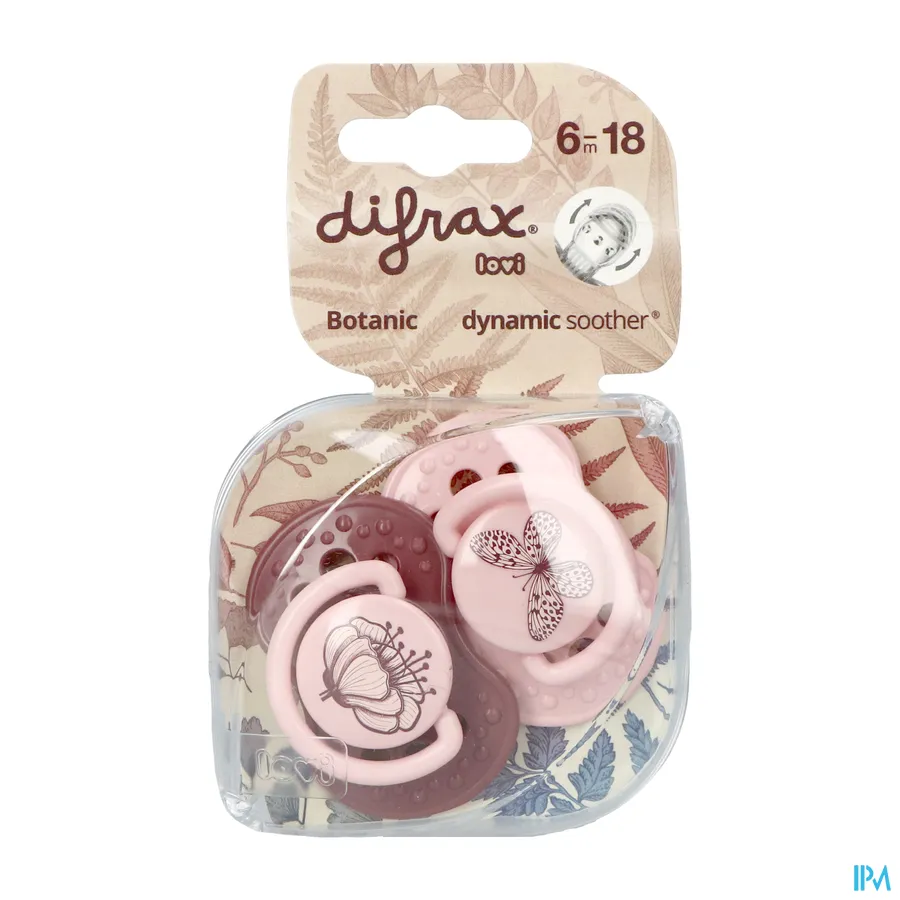 packshot van Difrax Fopspeen Dynamic Botanic 6-18m