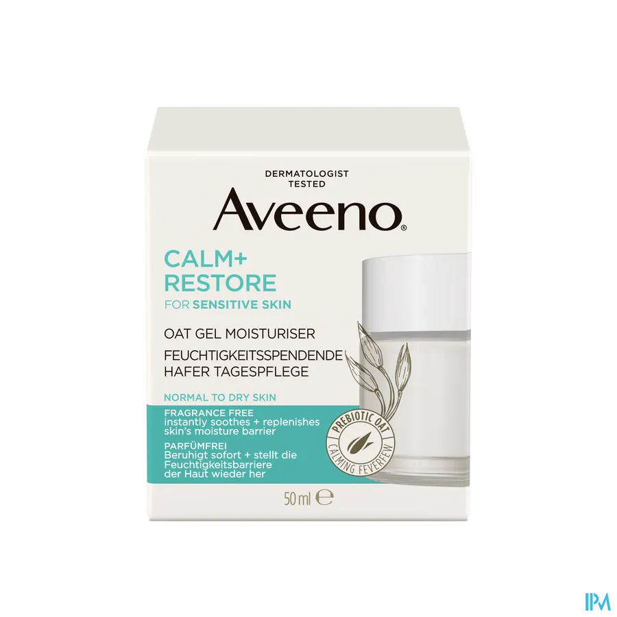 packshot van Aveeno Calm+Restore Hydraterende Gel 50 ml