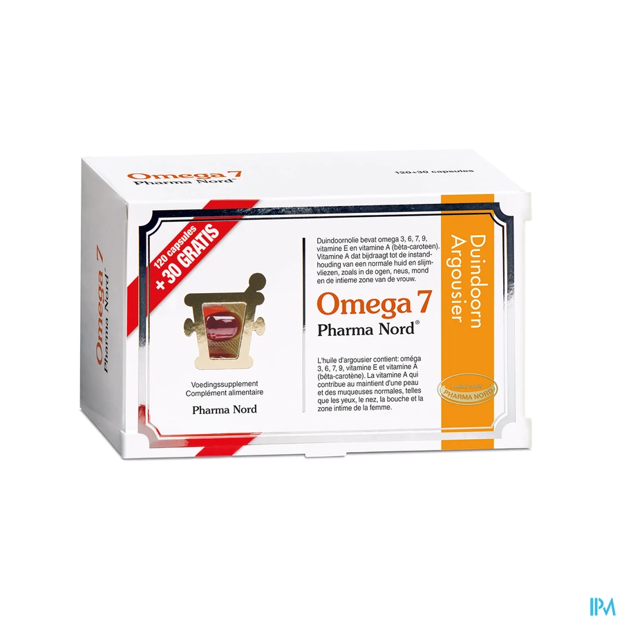 packshot van Pharma Nord Omega 7 120 + 30 capsules