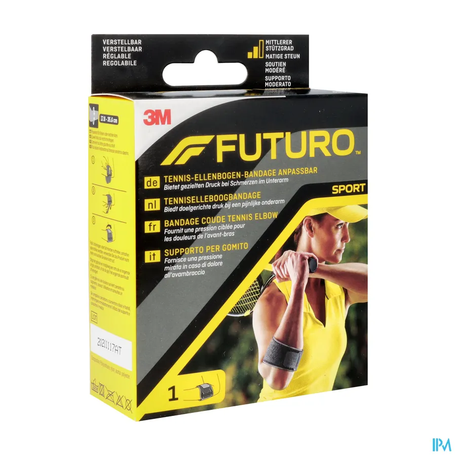 packshot van Futuro Sport Aanpasbare Tenniselleboogbandage (Stevig Stabiliserende Steun)