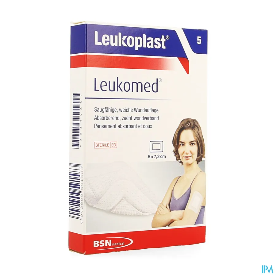 packshot van Leukoplast Leukomed 5 x 7,2 cm 5 stuks