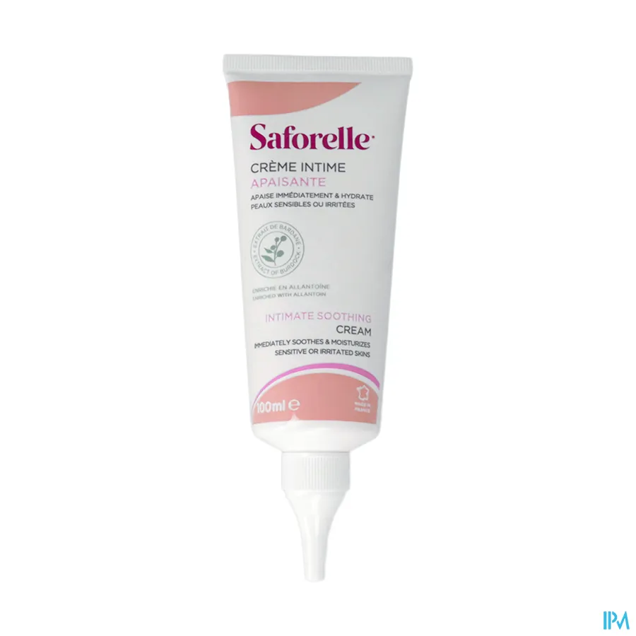 productshot van Saforelle Verzachtende Intieme Crème bij Irritaties en Ongemakken van de Huid met Kliskruid en Allantoïne Tube 100 ml