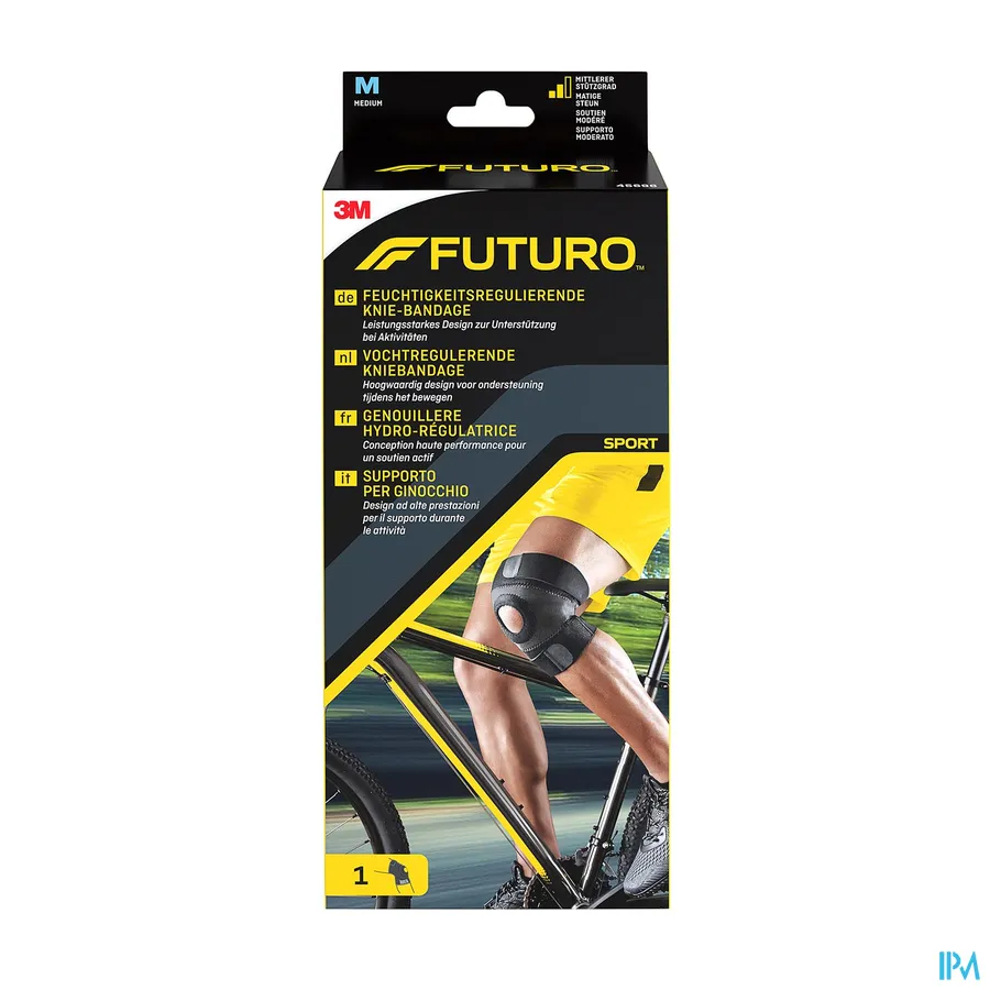 packshot van Futuro Sport Vochtregulerende Kniebandage Maat Medium (Middelmatige Steun)