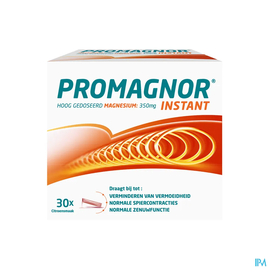 packshot van Promagnor Instant Hoog Gedoseerd Magnesium 350 mg met Citroensmaak 30 Sticks