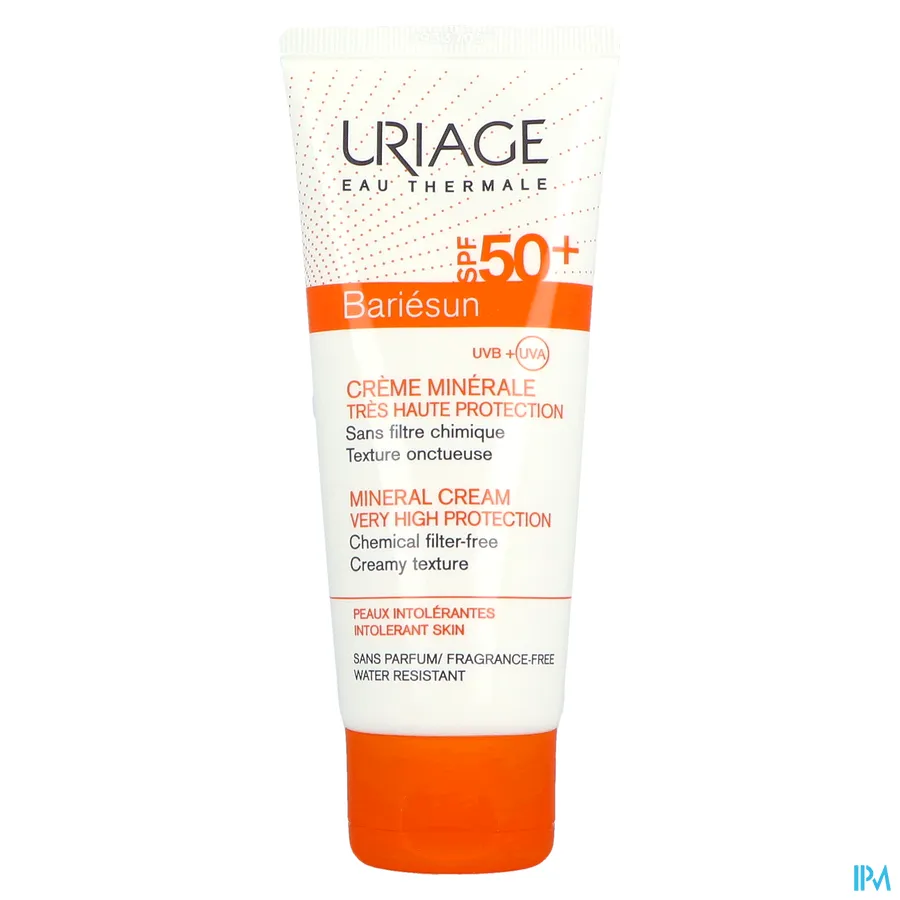 packshot van Uriage Bariésun Minerale Crème met SPF 50+ voor Kinderen en Volwassenen 100 ml