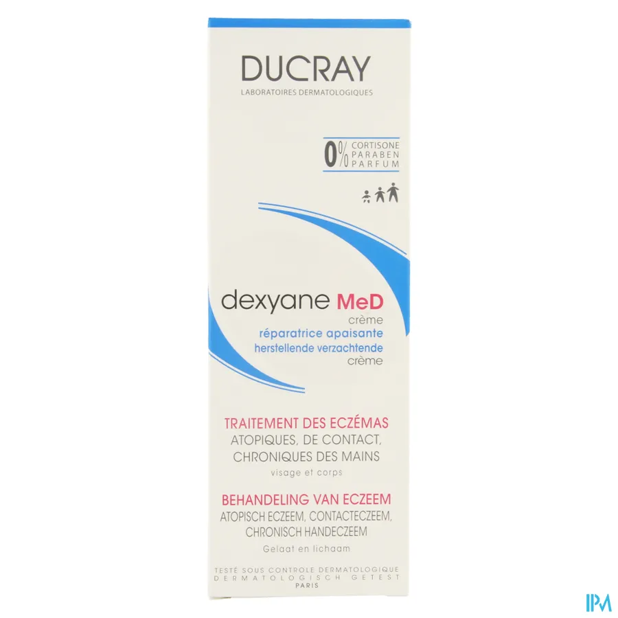packshot van Ducray Dexyane MeD Herstellende Verzachtende Crème voor Behandeling van Eczeem van Gelaat en Lichaam 100 ml