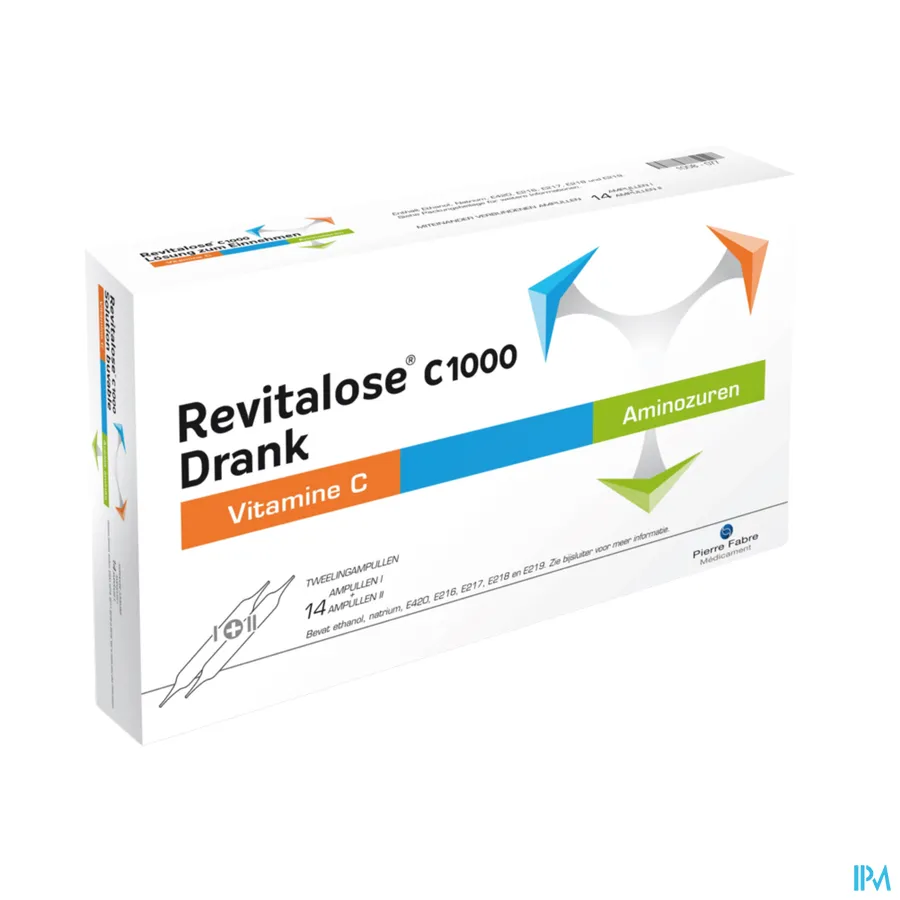 packshot van Revitalose C 1000 met Vitamine C en Aminozuren 14 x 2 Ampulles