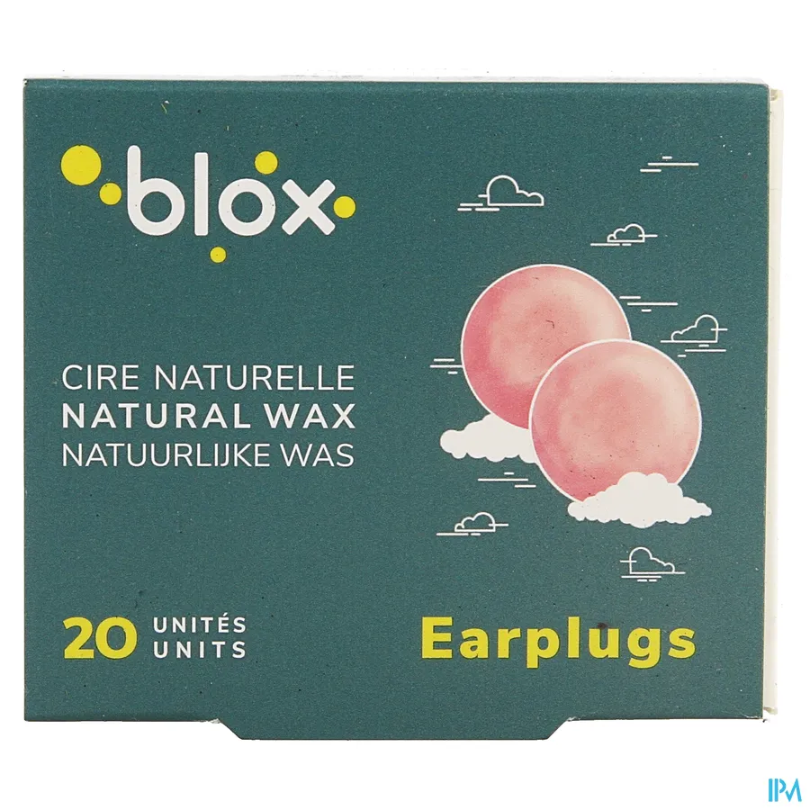 packshot van Blox Oordopjes Met Natuurlijke Was 10 paar