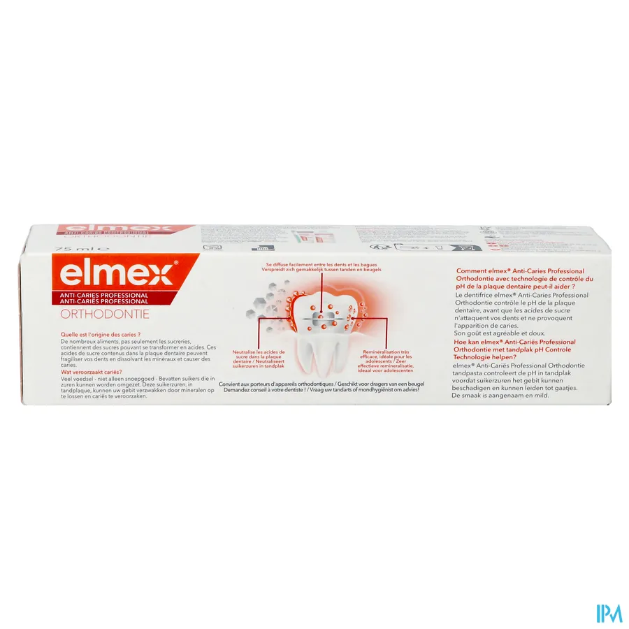 packshot van Elmex Anti-Cariës Professional + Ortho Tandpasta Expert 8-18 jaar 75 ml