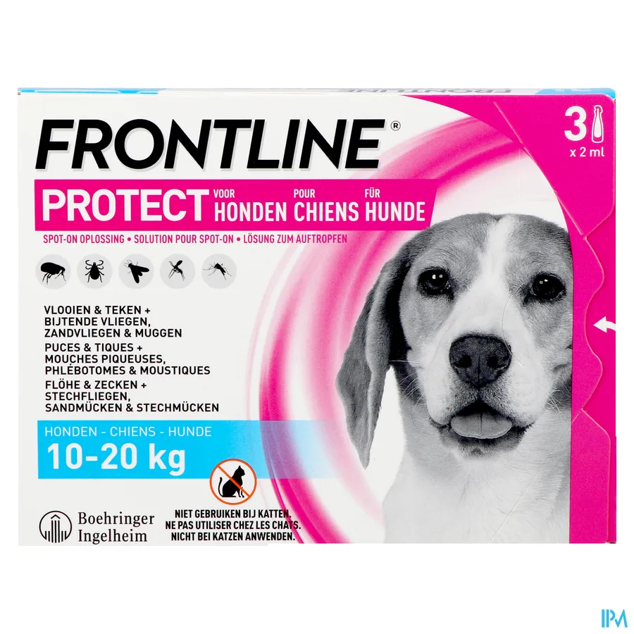 packshot van Frontline Protect Spot-On Hond 10-20 kg 3 x 2 ml