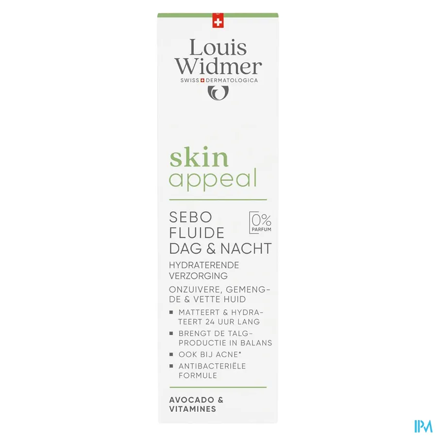 packshot van Louis Widmer Skin Appeal Sebo Fluide Dag & Nacht 30 ml - zonder parfum