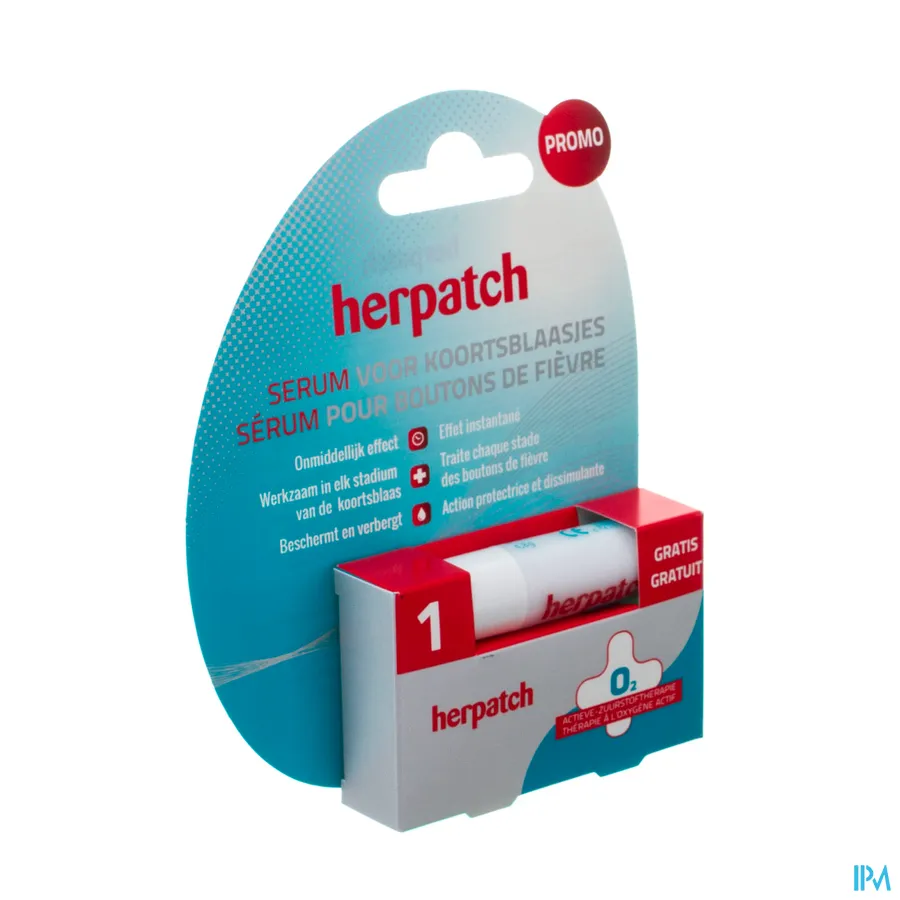 packshot van Herpatch Serum voor Koortsblaasjes Tube 5 ml met 1 Gratis Herpatch Prevent met SPF 30