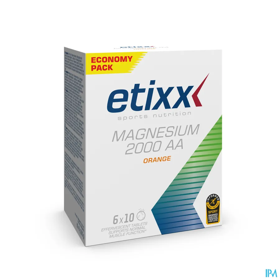 packshot van Etixx Magnesium 2000 AA Orange 6 x 10 bruistabletten