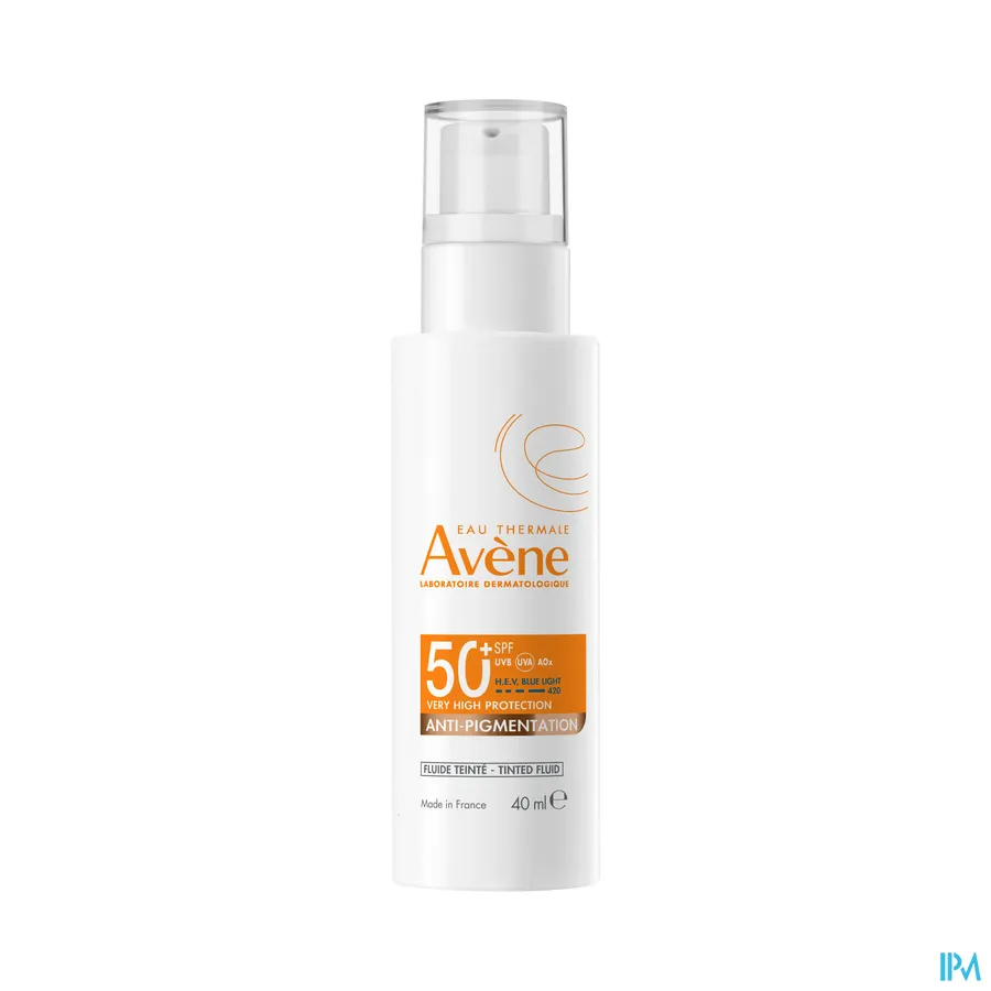 productshot van Avène Anti-Pigmentation Getinte Zonnefluid SPF 50+ 40 ml