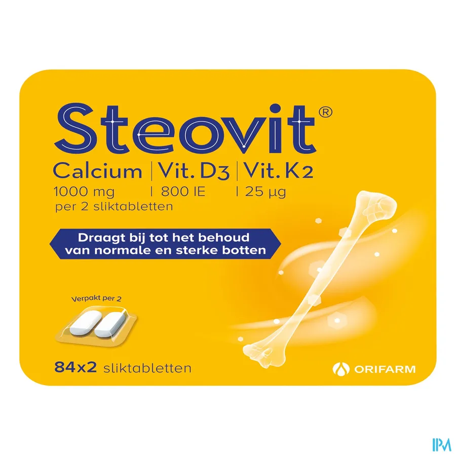 packshot van Steovit Calcium/Vit. D3/Vit. K2 (1000 mg/880 IE/25 µg) 2 x 84 Tabletten