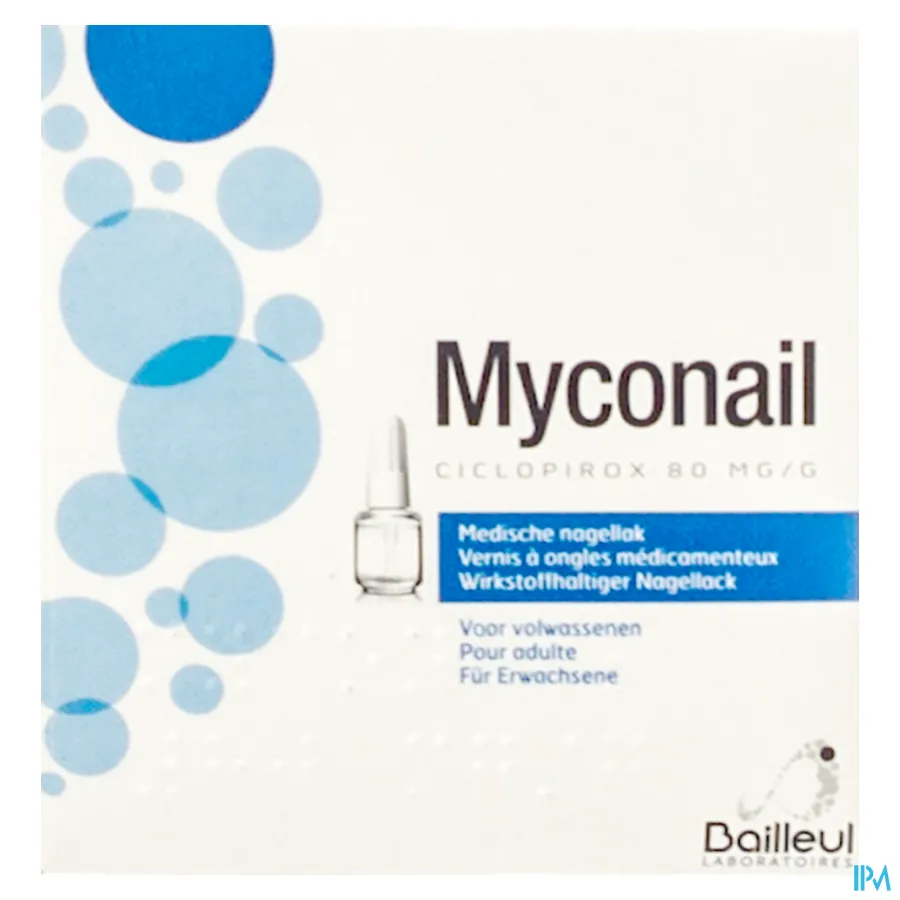 packshot van Myconail Medische Nagellak voor Volwassenen bij Lichte tot Matige Schimmelinfecties van Nagels Fles 6,6 ml