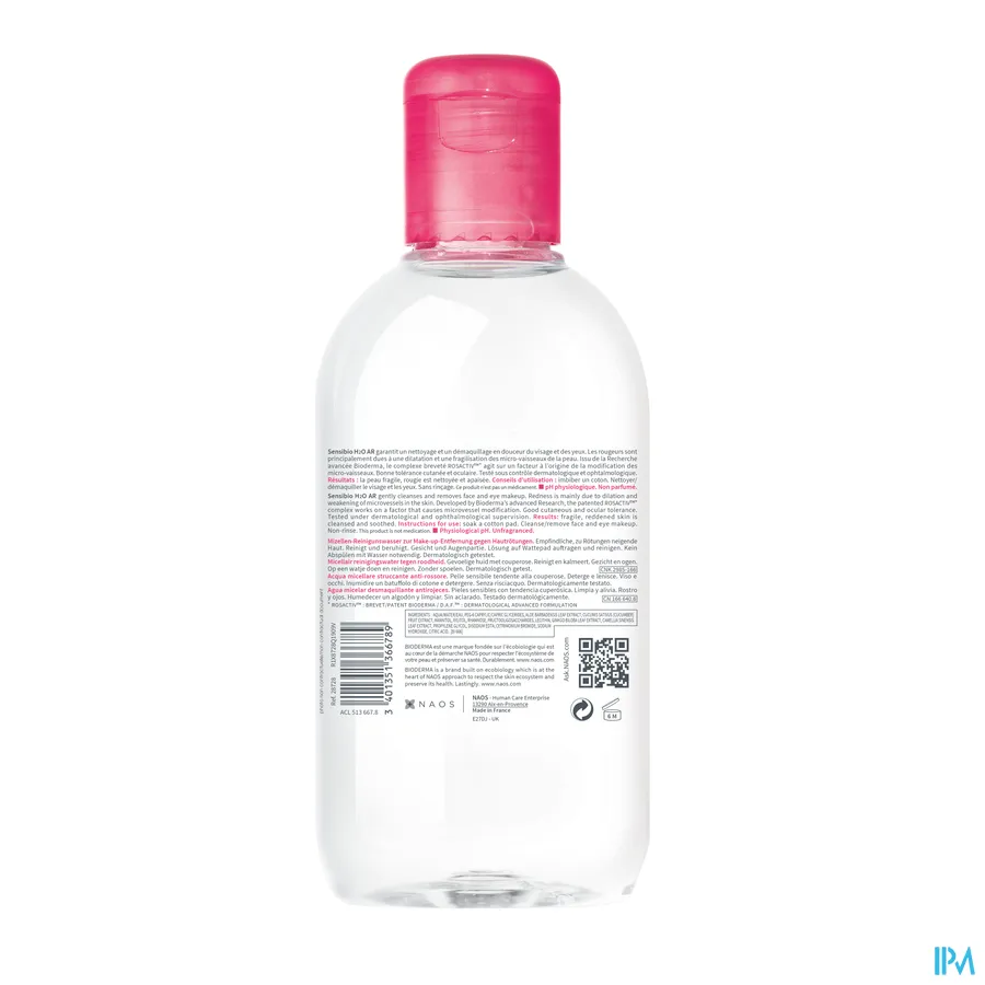 packshot van Bioderma Sensibio H2O Micellaire Oplossing AR 250 ml