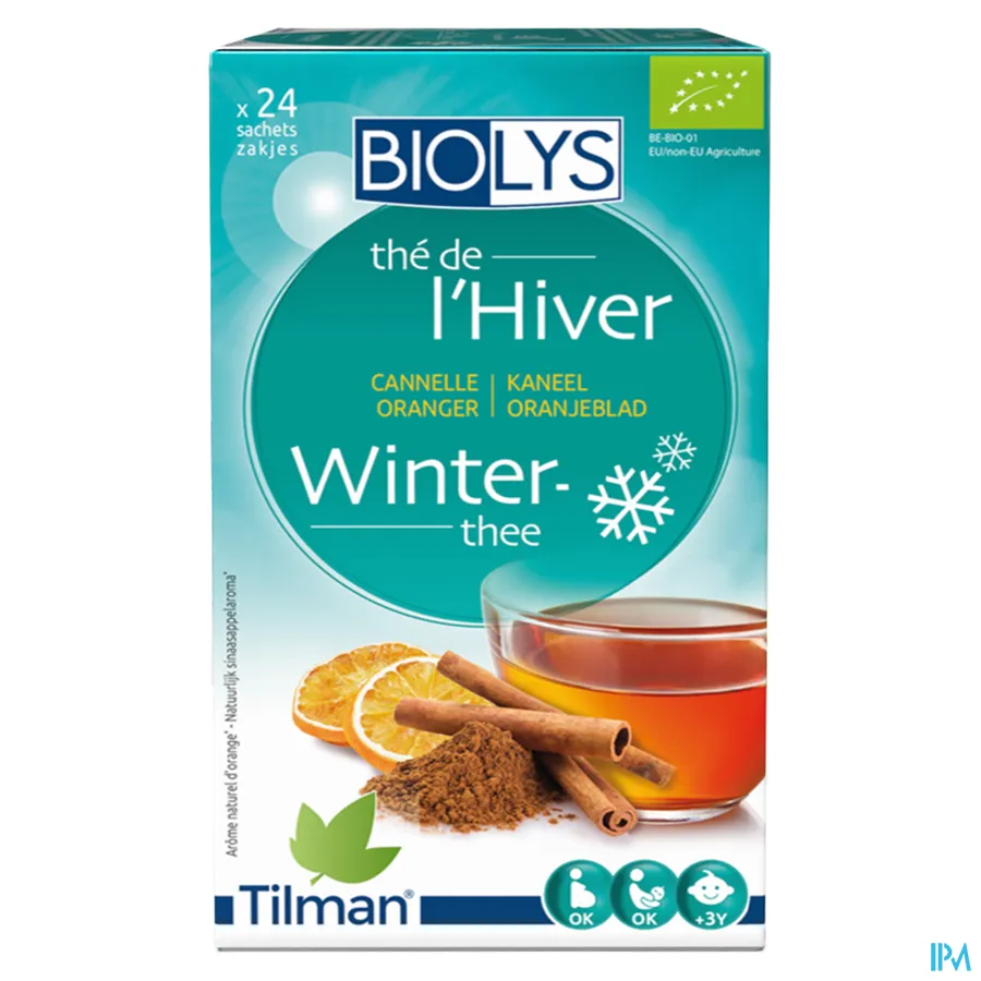 packshot van Tilman Biolys Winterthee Kaneel-Oranjeblad 24 zakjes