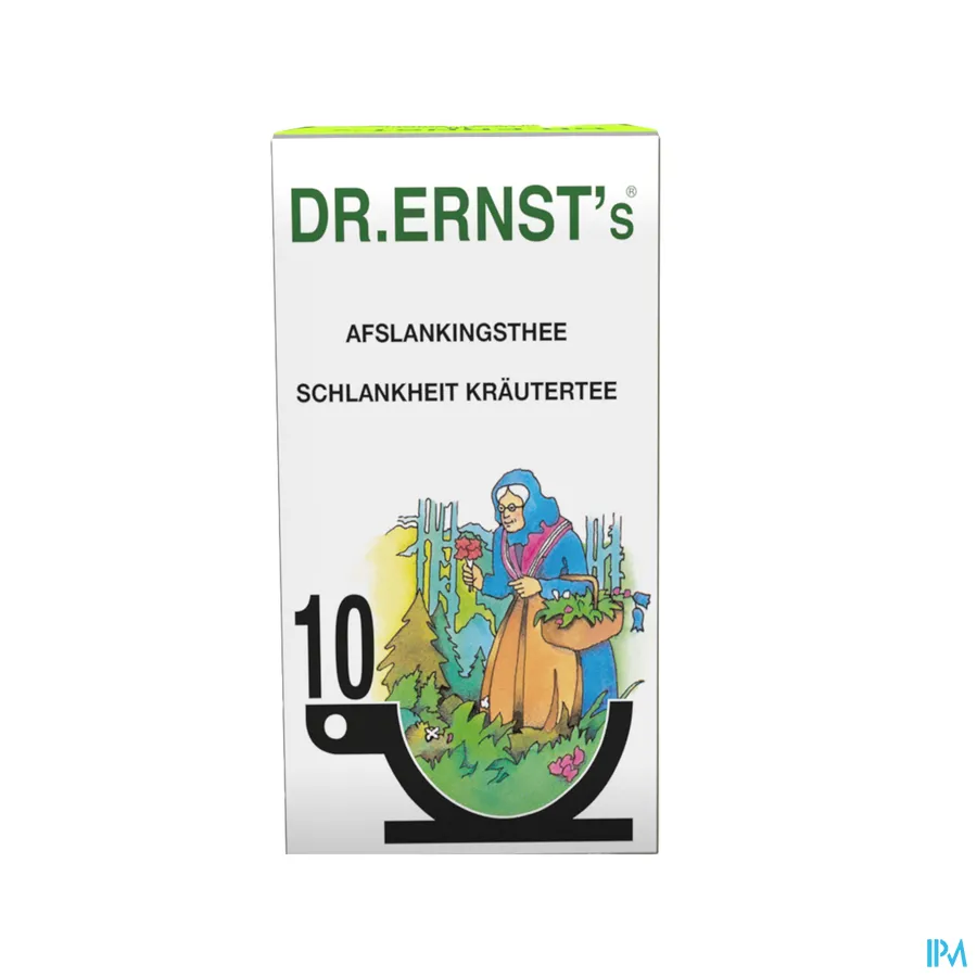 packshot van Dr Ernst Thee voor Afslanken n°10 met Blaaswier en Berk 24 Zakjes