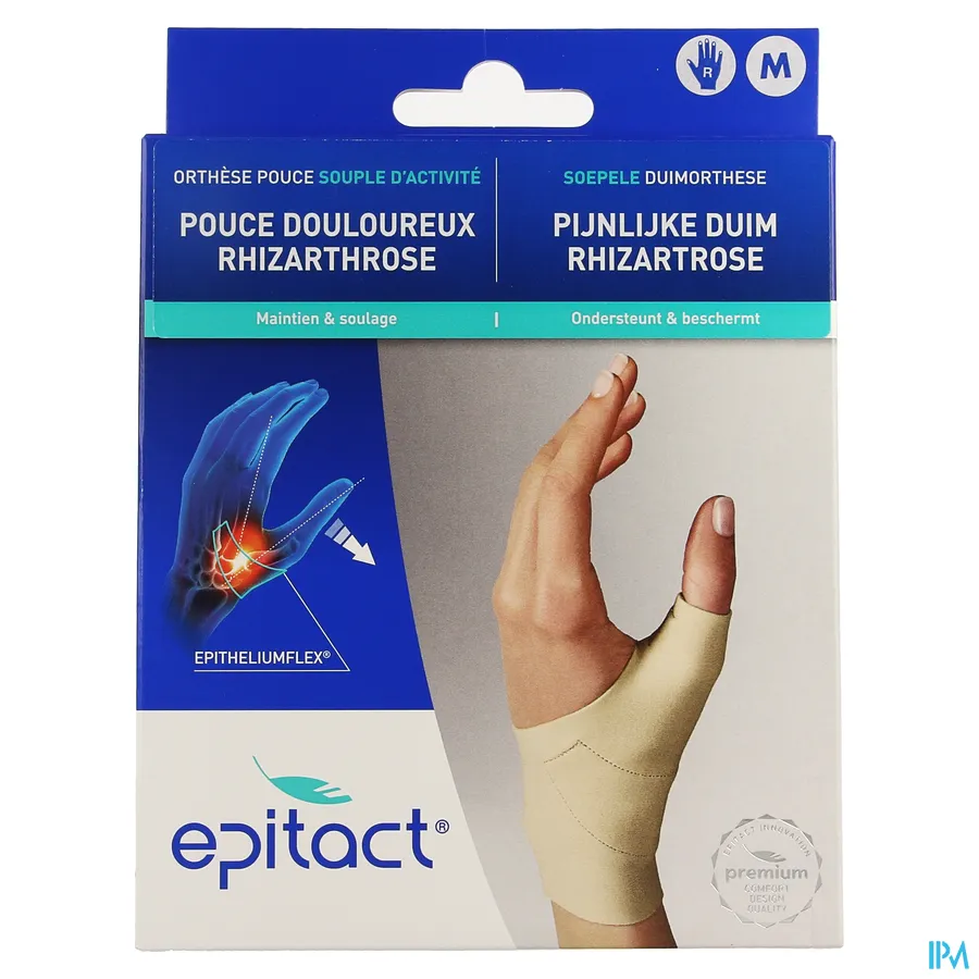 packshot van Epitact Soepele Proprioceptieve Orthese voor Pijnlijke Duim, Rhizartrose voor Rechterhand Medium