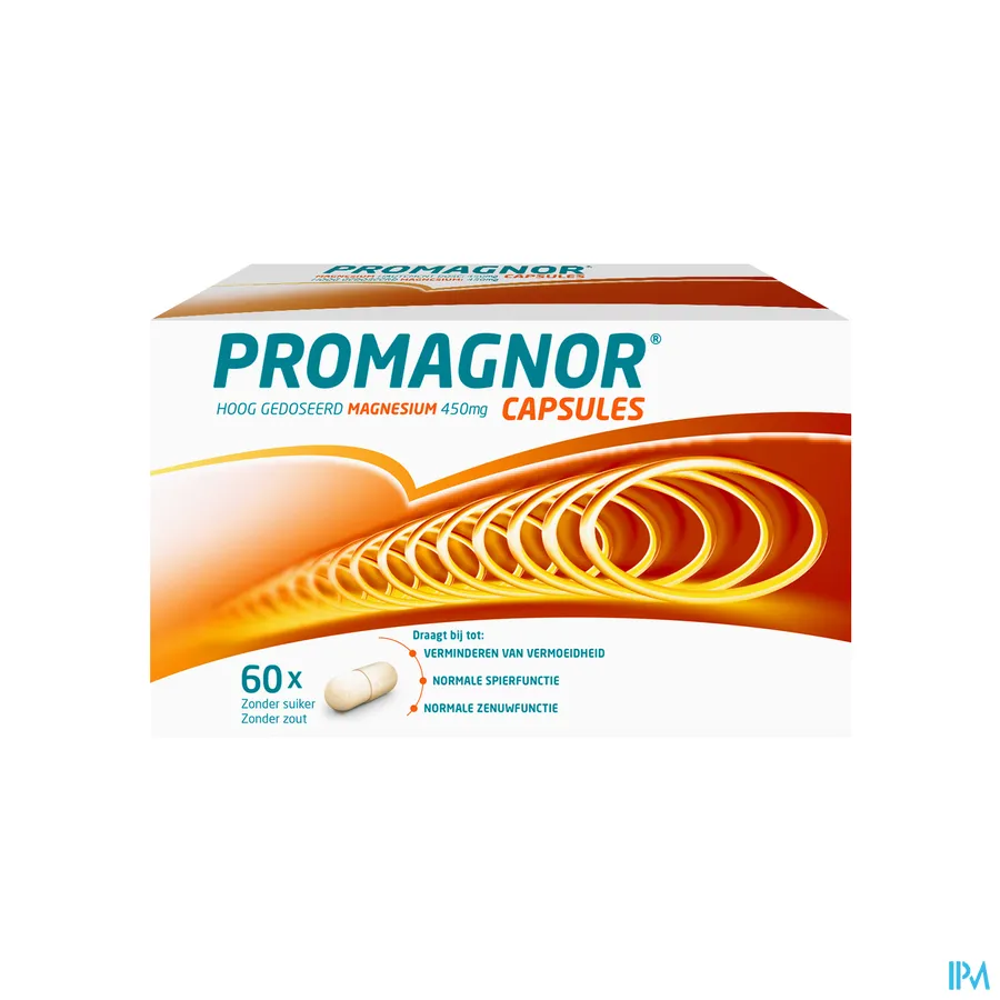 packshot van Promagnor Hoog Gedoseerd Magnesium 450 mg 60 Capsules