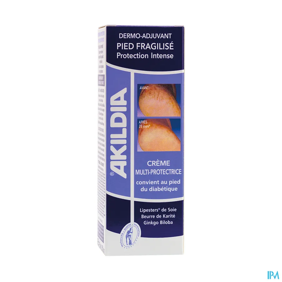 packshot van Akileïne Akildia Algemene Beschermende Crème voor de Diabetische Voet Tube 75 ml