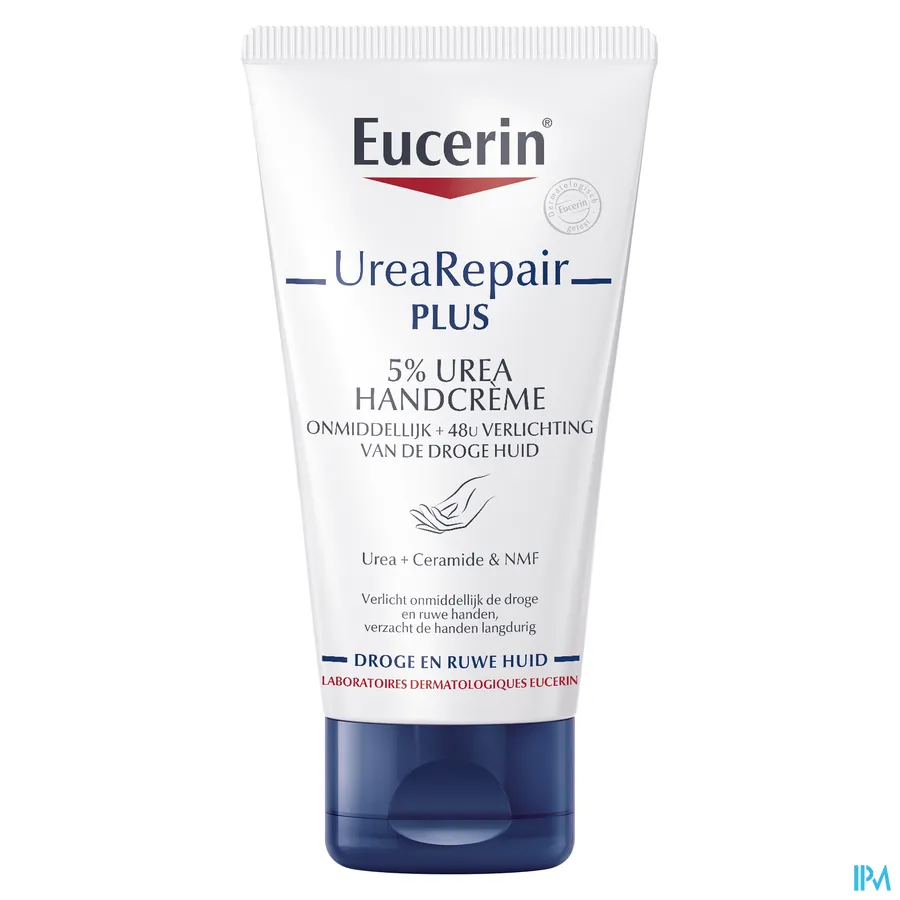 packshot van Eucerin Urea Repair Plus Handcrème 5% Urea zonder Parfum 75 ml