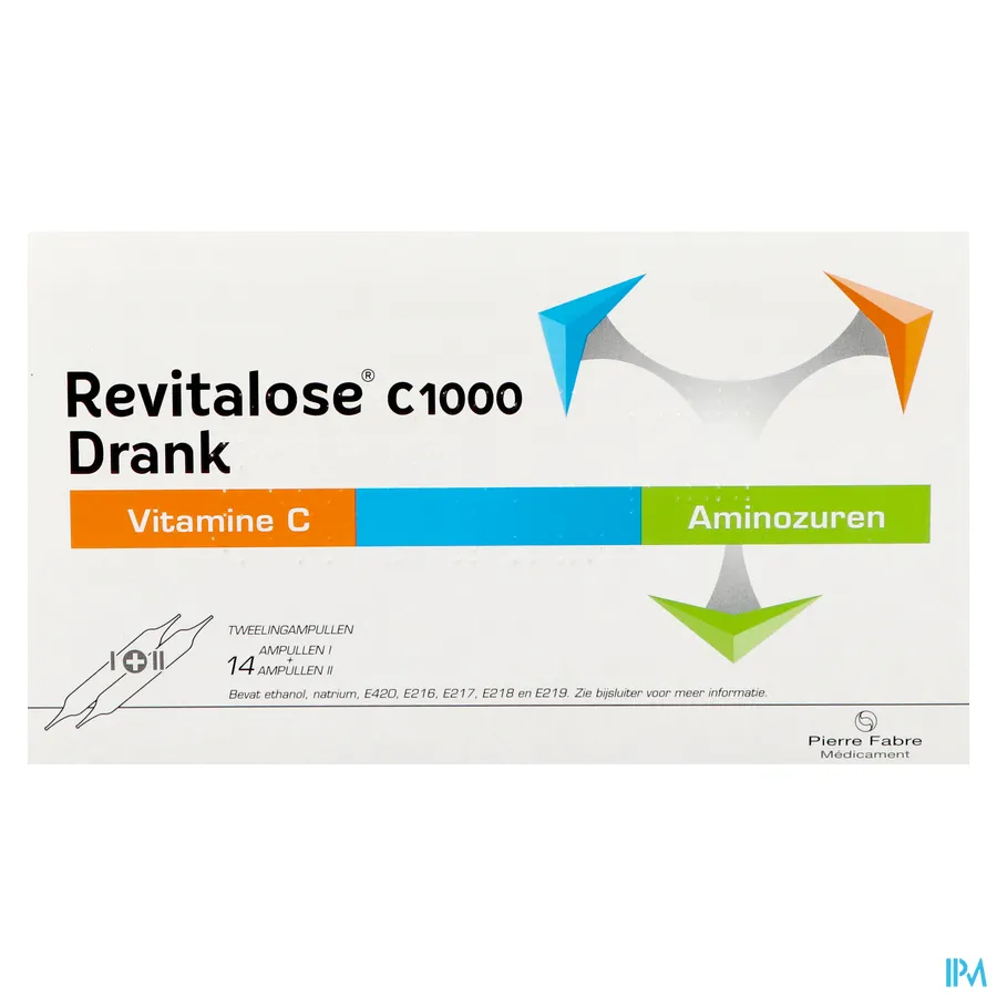 packshot van Revitalose C 1000 met Vitamine C en Aminozuren 14 x 2 Ampulles