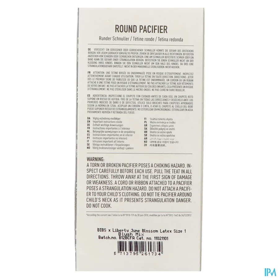 packshot van Bibs 1 Fopspeen Duo Liberty Garden Blossom Blush 2