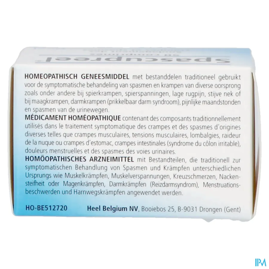 packshot van Heel Spascupreel 50 Tabletten