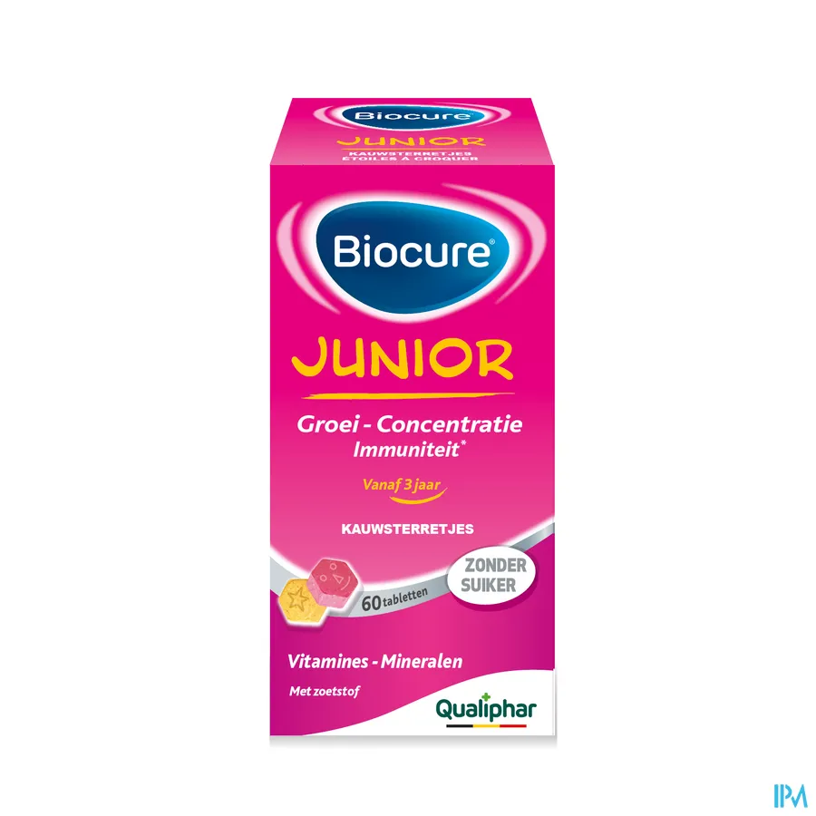 packshot van Biocure Junior Kauwsterretjes 60 Stuks