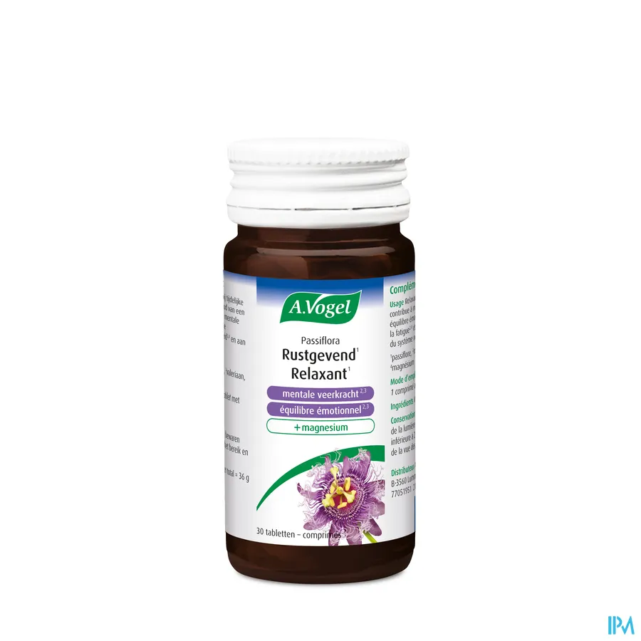 packshot van A. Vogel Passiflora Rust & Balans 30 tabletten