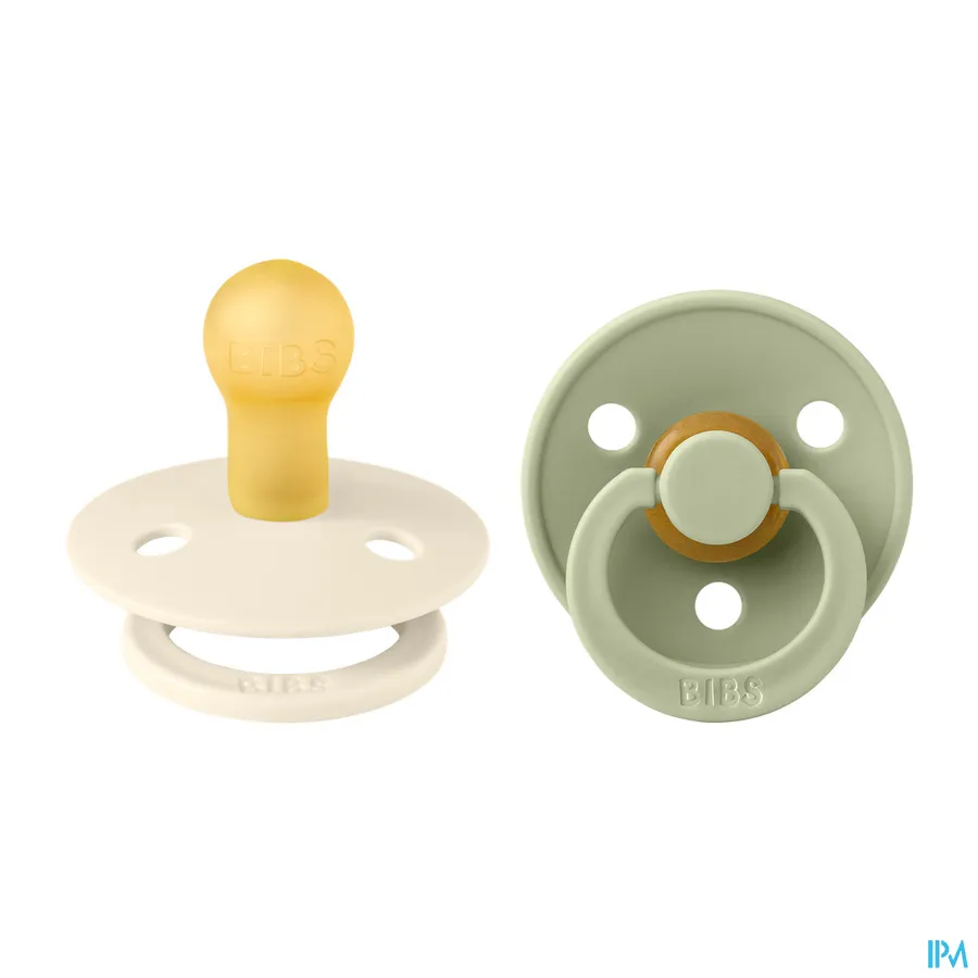 productshot van Bibs Fopspeen Duo Sage/Ivory 0-6 2 stuks