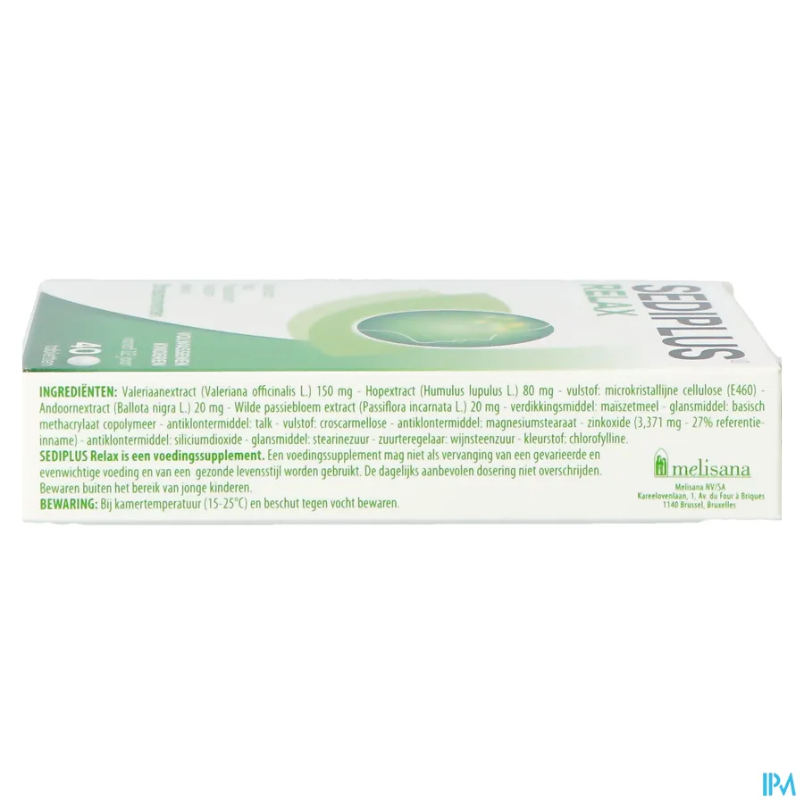 packshot van Sediplus Relax voor een Optimale Relaxatie 40 Tabletten