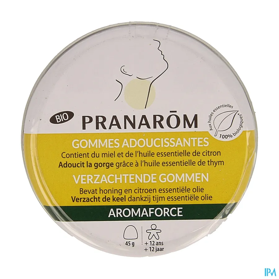 packshot van Pranarom Aromaforce Verzachtende Gommen Keel-Honing 45 g