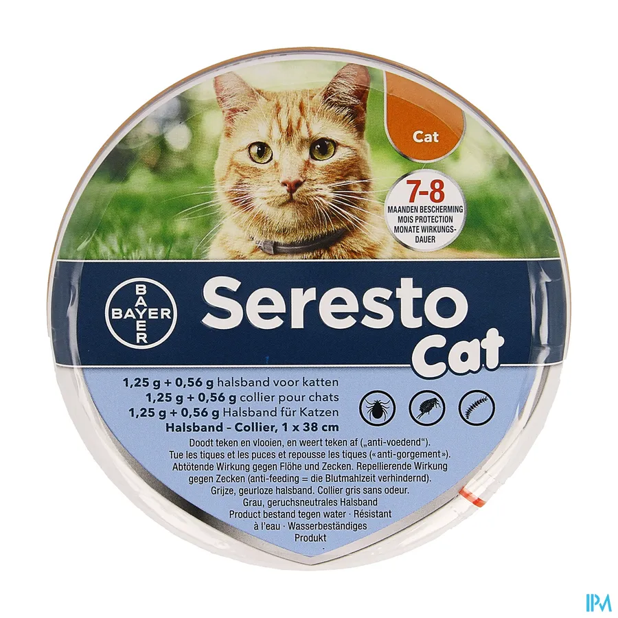 packshot van Seresto 1,25g + 0,56g Halsband Kat 1 stuk