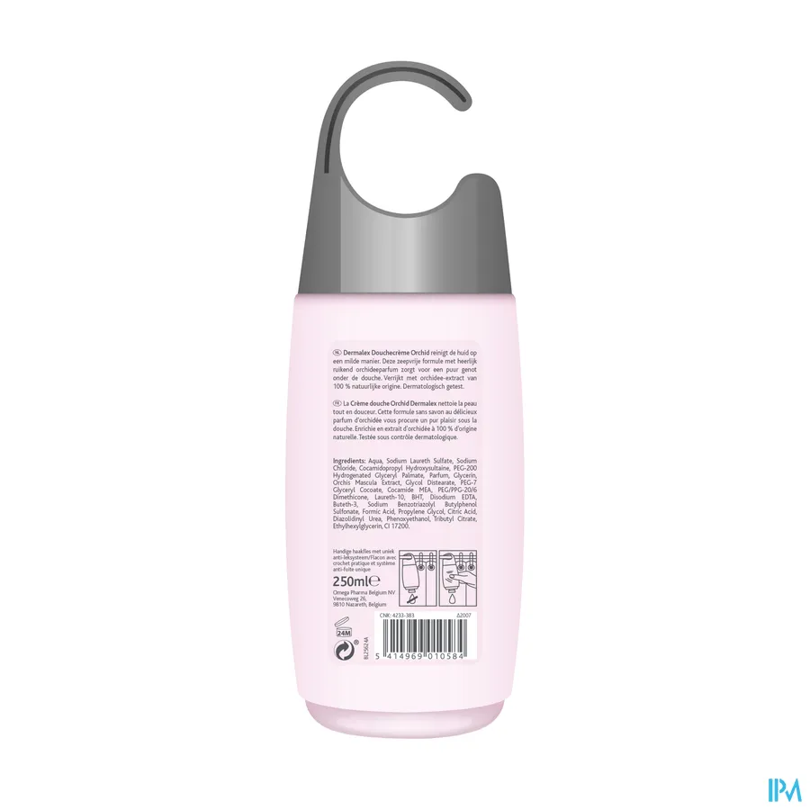 packshot van Dermalex Shower Cream Orchid voor Normale Huid Flacon 250 ml
