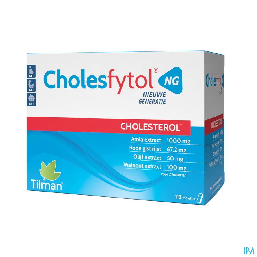 packshot van Cholesfytol NG voor Cholesterol met Rode Gist Rijst en Olijfextract 112 Tabletten