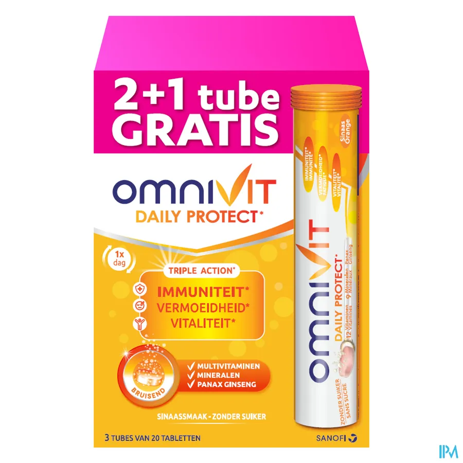 packshot van Omnivit Daily Protect Tripack Bruistablet 60 stuks