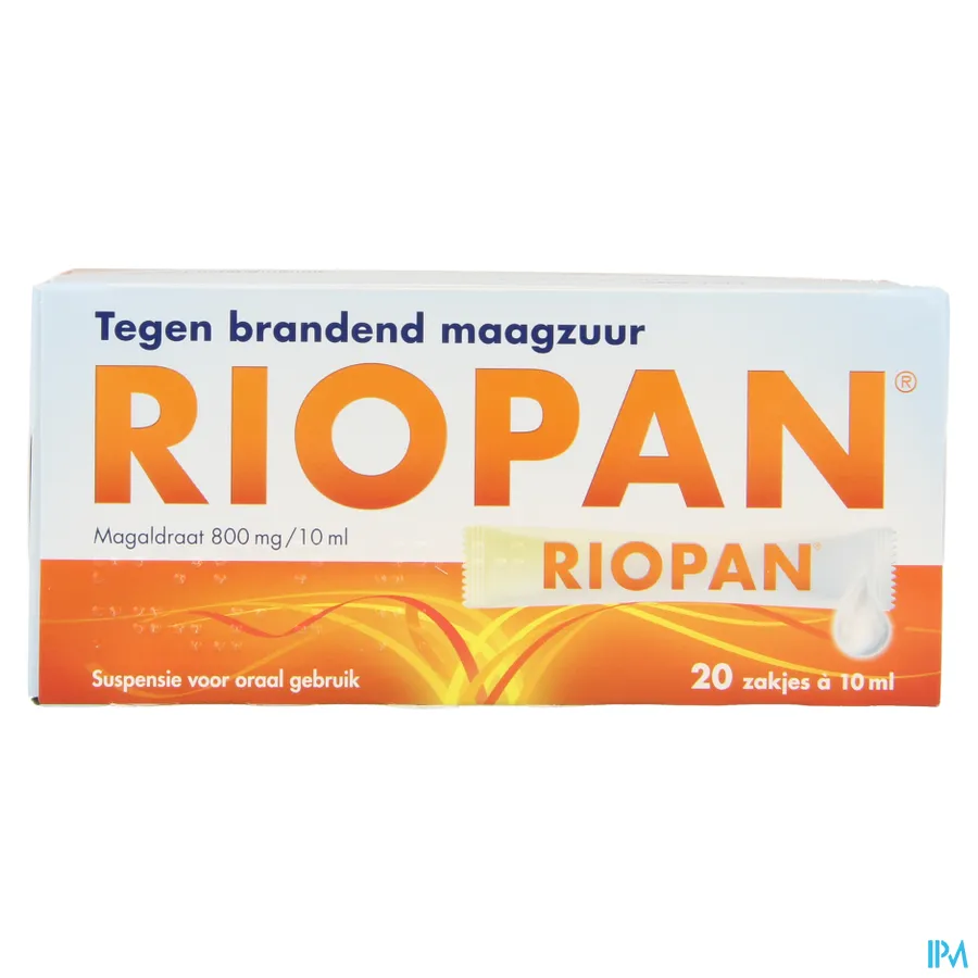packshot van Riopan tegen Brandend Maagzuur 20 Zakjes