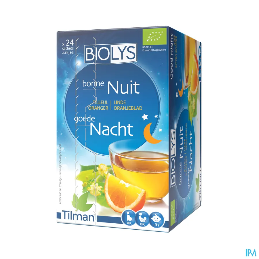 packshot van Tilman Biolys Nacht Linde-Oranjeblad 24 zakjes