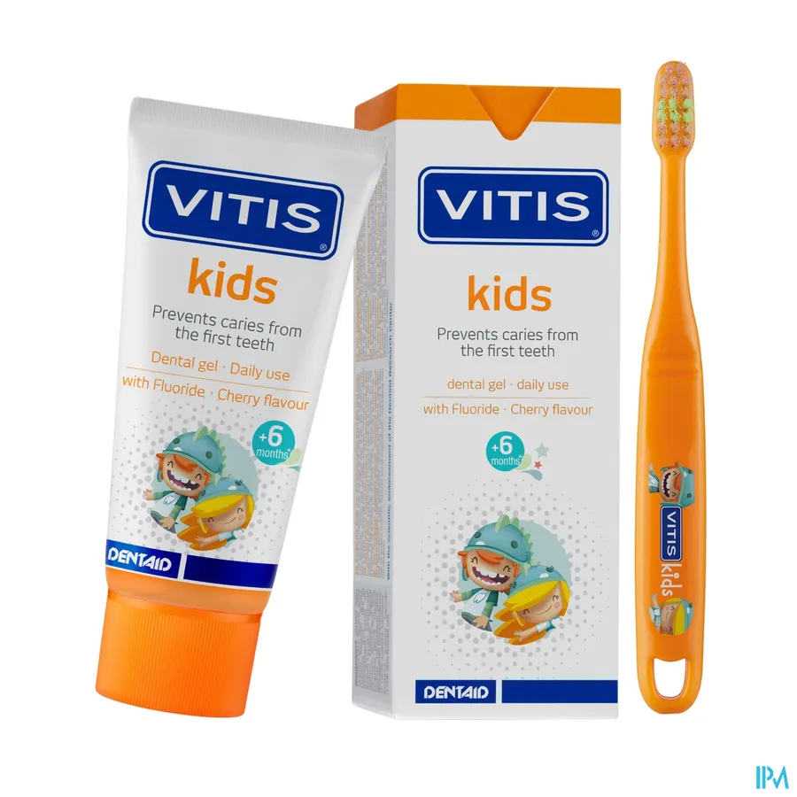 productshot van Vitis Kids Tandenborstel met Kleine en Afgeronde Borstelkop