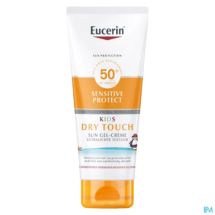 packshot van Eucerin Kids Sensitive Protect Dry Touch Sun Gel-Crème SPF 50+ 200 ml