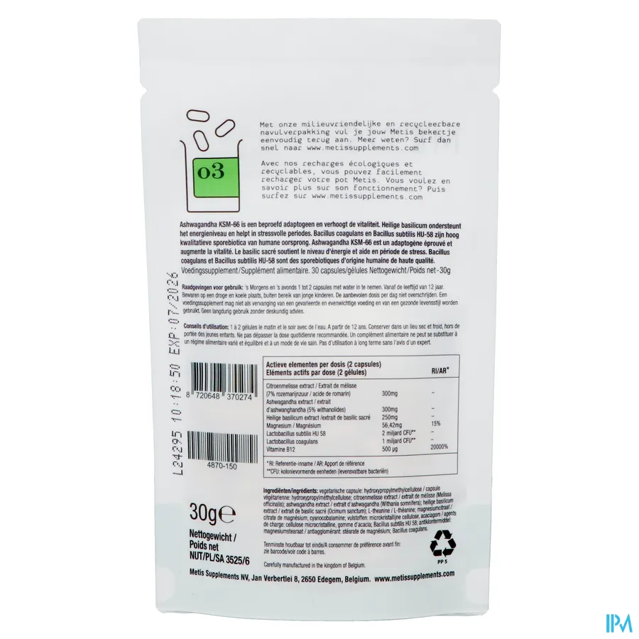 packshot van etis A/stress 03 Eco Refill Caps 30