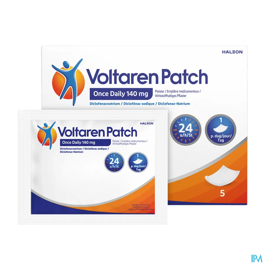 packshot van Voltaren Patch 140mg Once Daily Pleister 5