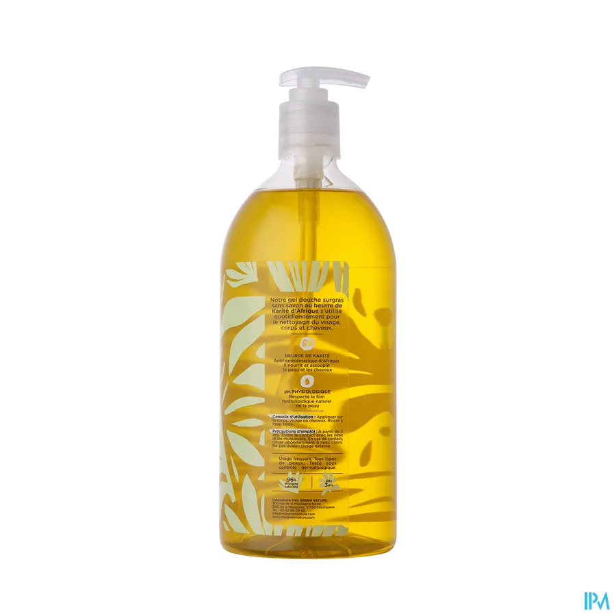 packshot van Cosm'ethik Douchegel Kariteboter Pompfles 1l