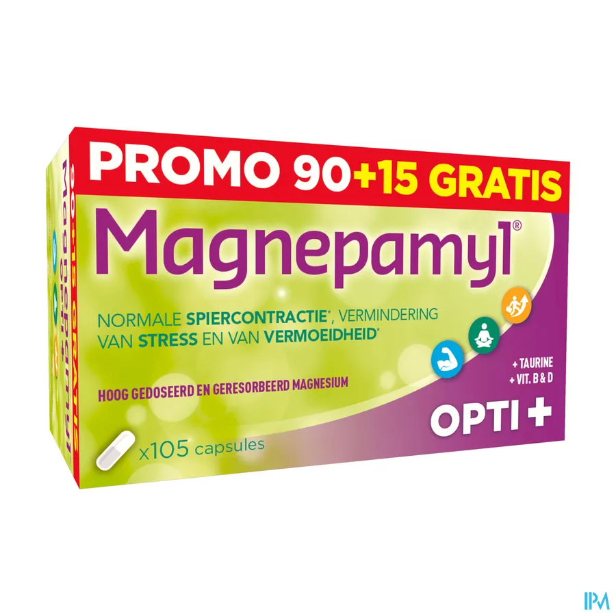 packshot van Magnepamyl Opti+ Promo* 90 + 15 capsules