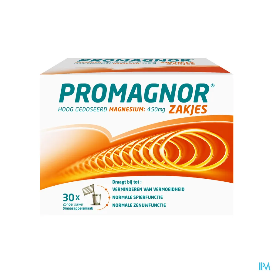 packshot van Promagnor Hoog Gedoseerd Magnesium 450 mg 30 Zakjes