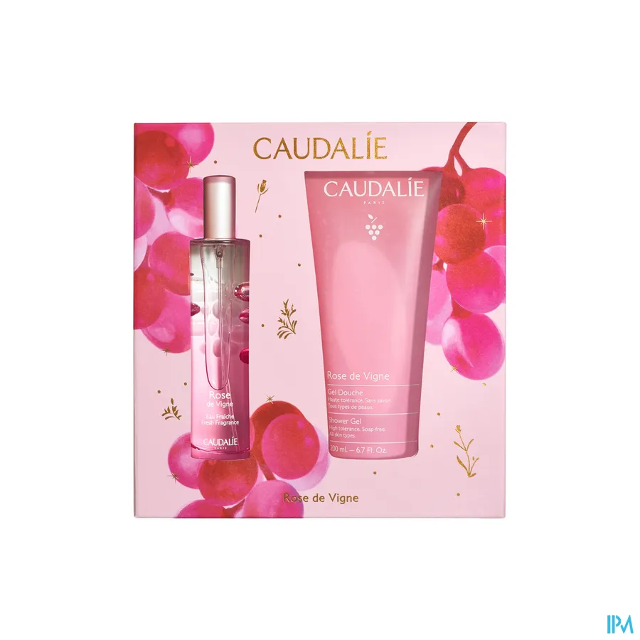 packshot van Caudalie Rose de Vigne Eau Fraîche + Douchegel Geschenkset 1 set